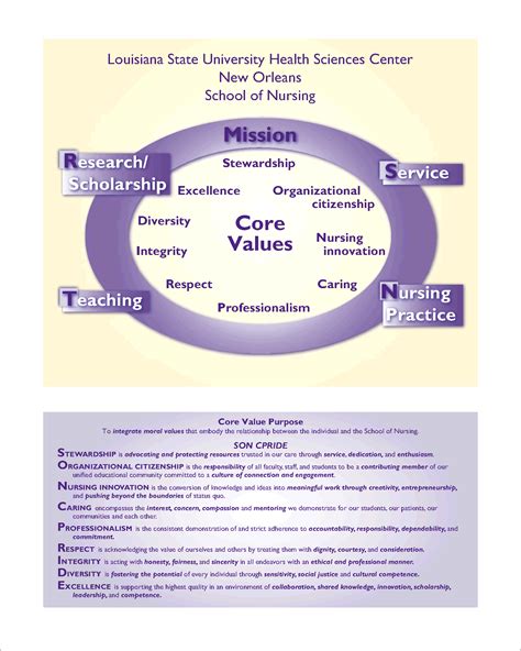 Vision And Core Values About Us School Of Nursing Lsu Health New