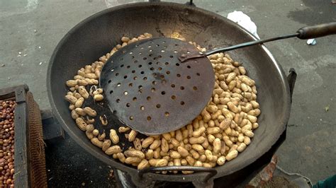 Fried Peanuts Road Side Peanut Fry Peanut Fry With Cooking Sand