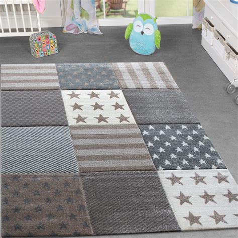 Kurzflor teppich marmor design grau weiß in 2019. Kinderzimmer Teppich Stern Design Spielteppich Gemütlich ...