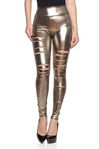 Womens J2 Love Faux Leather Ripped Legging Ripped Leggings Leather