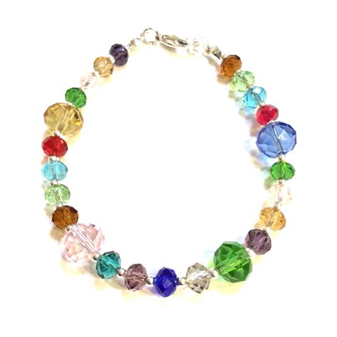 Multi Coloured Glass Crystal Bead Bracelet