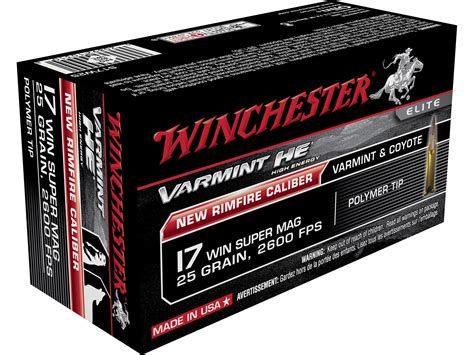 Winchester Varmint High Energy 17 Winchester Super Mag Ammo 25 Grain