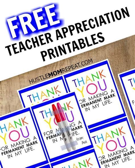Sharpie Teacher Appreciation Free Printable