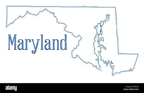 Map Of Maryland State Cut Out Stock Images And Pictures Alamy