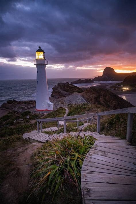 Colorful Sunset On The Castlepoint Lighthouse East Coast Of New