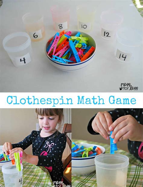 Clothespin Math Preschool Math Activity Mess For Less