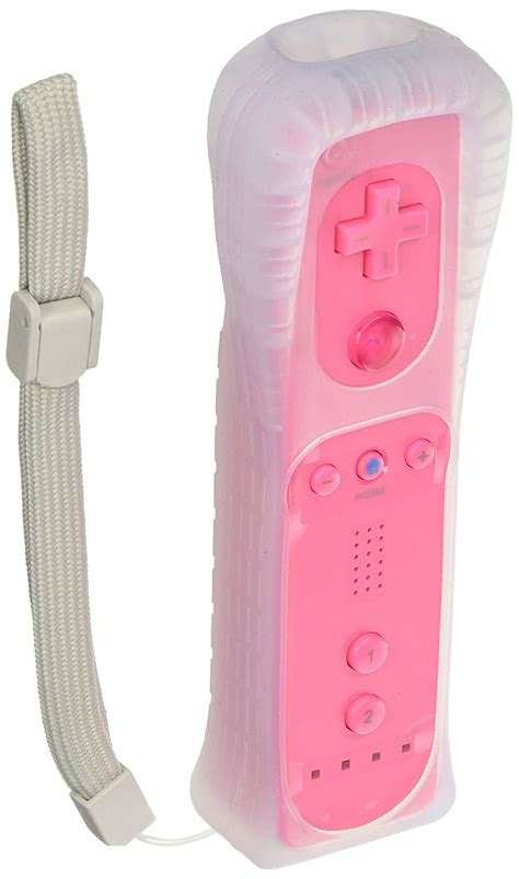 For Nintendo Wii Remote Controller Pink Non Oem Includes Silicone Sleeve And Wrist