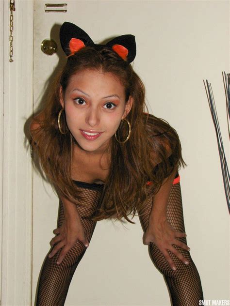 Sexy Latina Coed Dress Up In A Naughty Kitty Costume Just For You