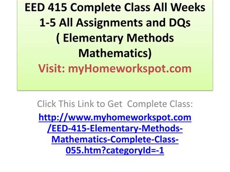 Ppt Eed 415 Complete Class All Weeks 1 5 All Assignments And Dqs