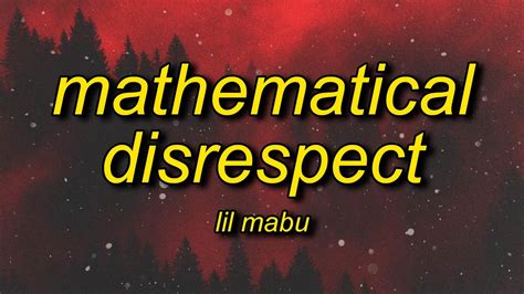 Lil Mabu Mathematical Disrespect Lyrics She Likes Mabu I Like Purple So I Blew Her Back