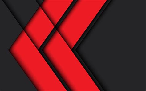Download Wallpapers Red Arrows 4k Material Design