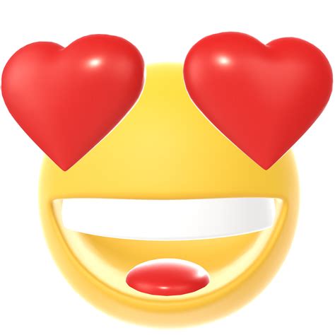 Smile Face With Heart Eyes Love Emoji Icon Isolated On Transparent