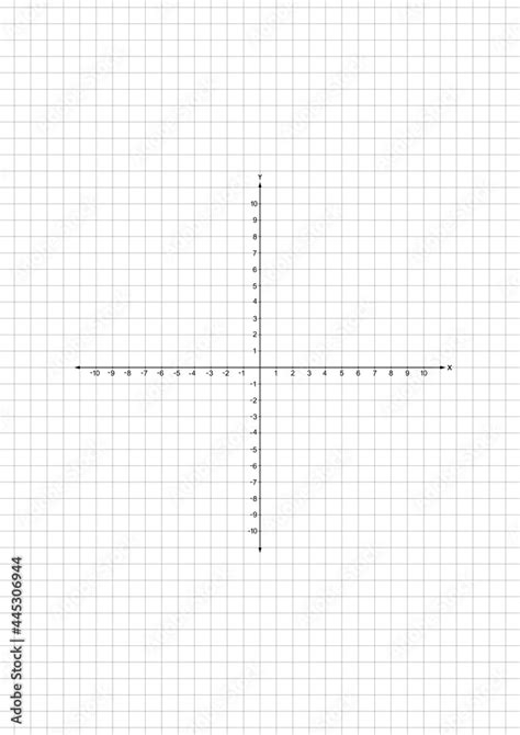 Cartesian Coordinate System Plane Graph Grid Paper With The Four