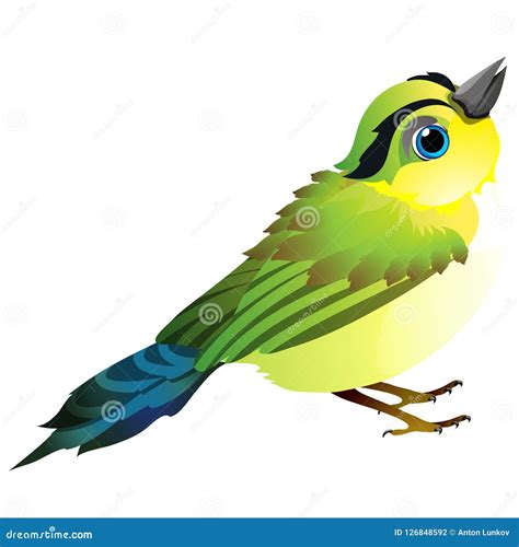 Cute Animated Bird Isolated On White Background Vector Cartoon Close