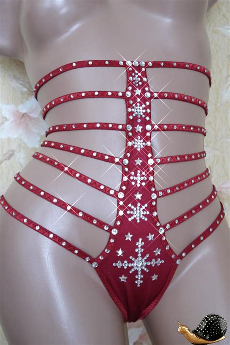 Lingerie Sexy Gift Christmas Panties Rhinestone Lingerie Etsy