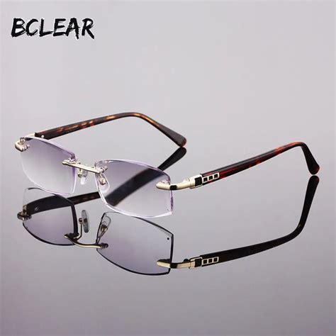 Bclear New Fashion Men Rimless Reading Glasses 100 150 200 250