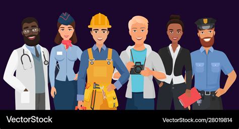 Collection Men And Women People Workers Of Vector Image