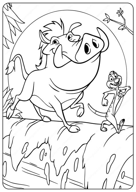 The Lion King Timon And Pumbaa Coloring Pages Pumbaa Timon Disney
