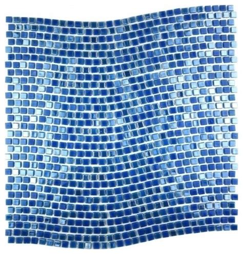 Blue Day Sky Wavy Glass Mosaic Tile Contemporary Mosaic Tile By Abolos