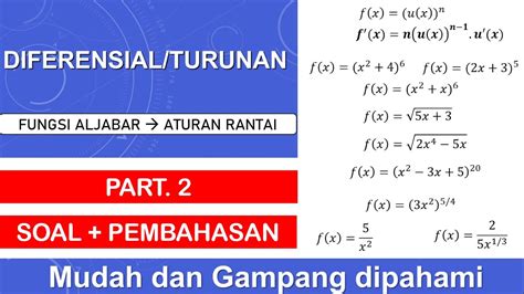 Turunan Aturan Rantai Turunan Part Youtube