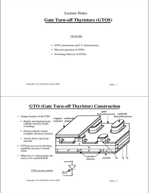 Gate Turn Off Thyristors Gtos Gto Gate Turn