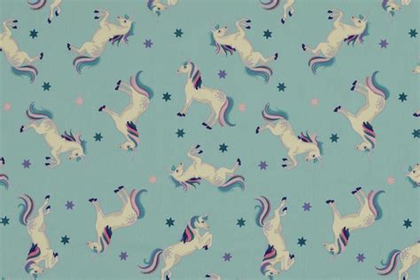 Unicorns On Blue Jersey Harvey Jacobs Fabrics