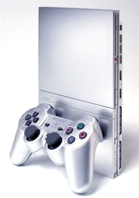 Shiny Slimline Satin Silver Sony Playstation 2