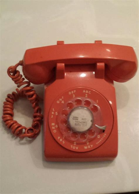 Retro Orange Vintage 1976 Itt Rotary Desk Phone 1878511974