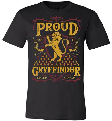 Proud Gryffindor Canvas Unisex T Shirt The Muggle Land Co Shirts