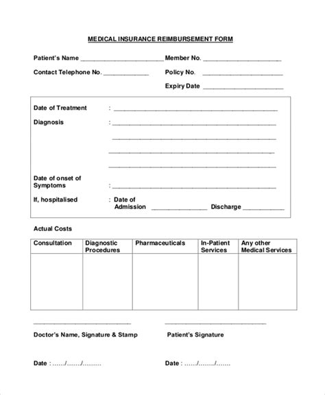 Medical Bill Format For Reimbursement