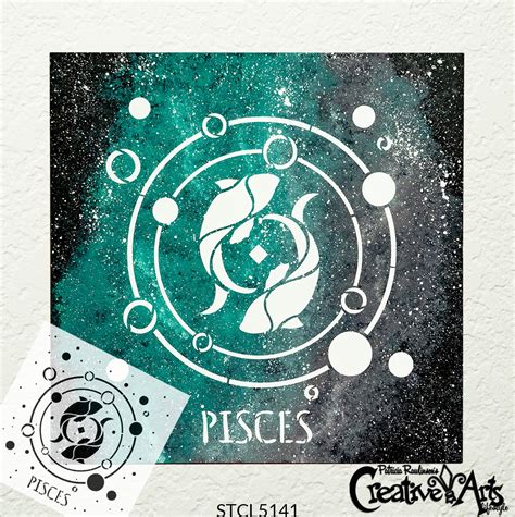 Pisces Astrological Stencil By Studior12 Diy Star Sign Zodiac Bedroom