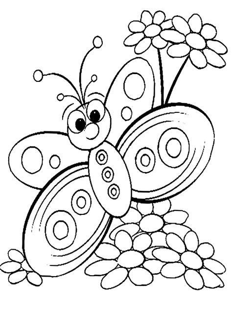 Preschool coloring pages for camping theme. Butterfly coloring pages for kids