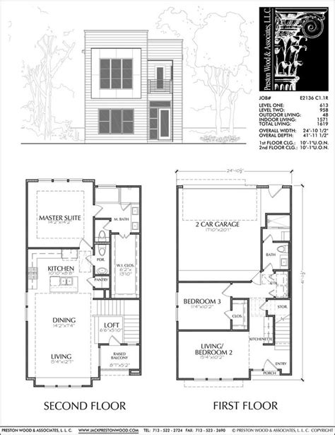 Townhouse Plan E2136 C11 Town House Floor Plan House Floor Plans