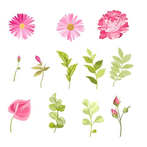 Pink Flower Element Vector Flower Element Rose Png And Vector With