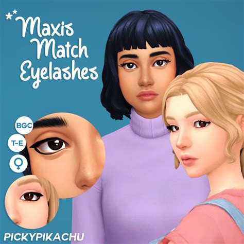 Maxis Match Eyelashes Laptop Mode Friendly At Pickypikachu Sims 4 Updates