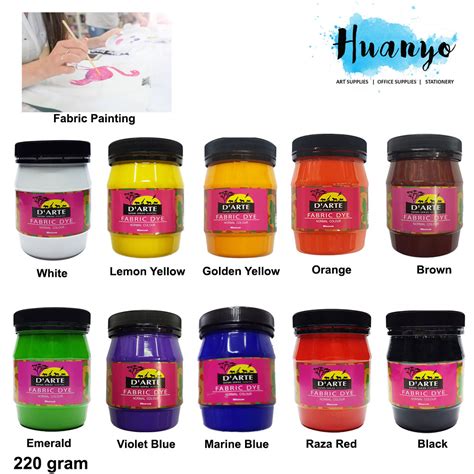 D Arte Fabric Paint Colour Dye 220 Gram Per Bottle