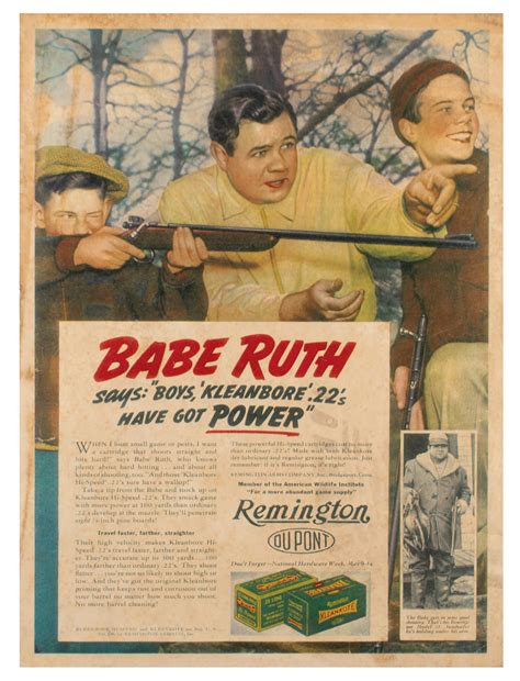 Babe Ruth Remington Window Poster Sold For Rr Auction