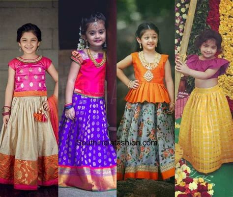 Sparkling fashion new pattu langa designs. Kids Pattu Pavadai Designs -South India Fashion