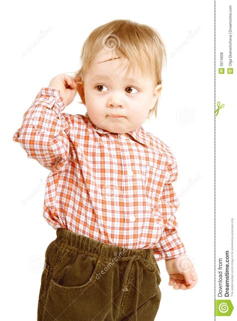Confused Baby Stock Photo Image Of Childhood Hair Cheeked 3974608
