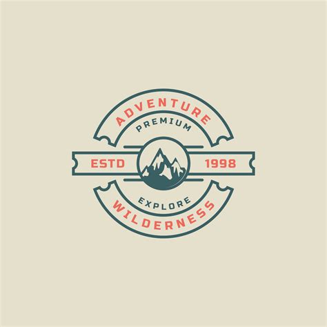 vintage retro badge camping and outdoor adventure typography logo vector design inspiration