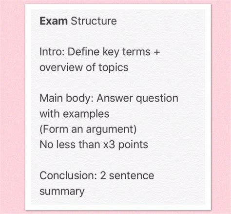 Exam Essay Structure