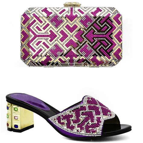 Purple Color African Matching Shoes And Bags Italian In Women Sales In