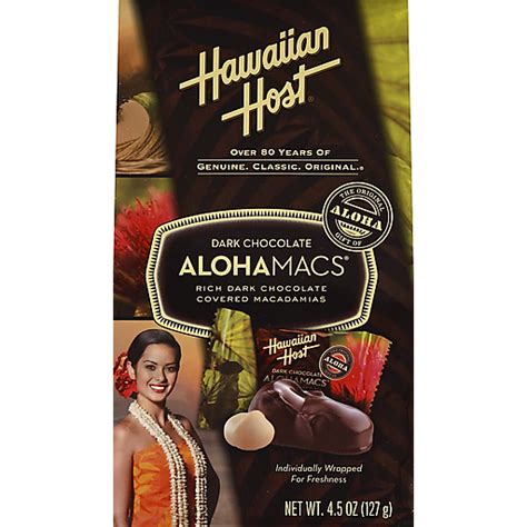 Hawaiian Host Alohamacs Macadamias Dark Chocolate Alohamacs
