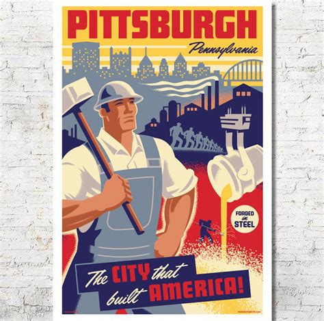 Pittsburgh Poster Pittsburgh Wall Art Pittsburgh Art Print Etsy