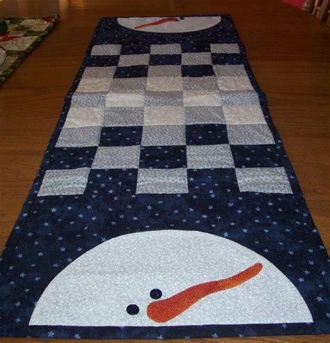 Snowman Table Runner Table Runner Pattern Quilted Table Runners