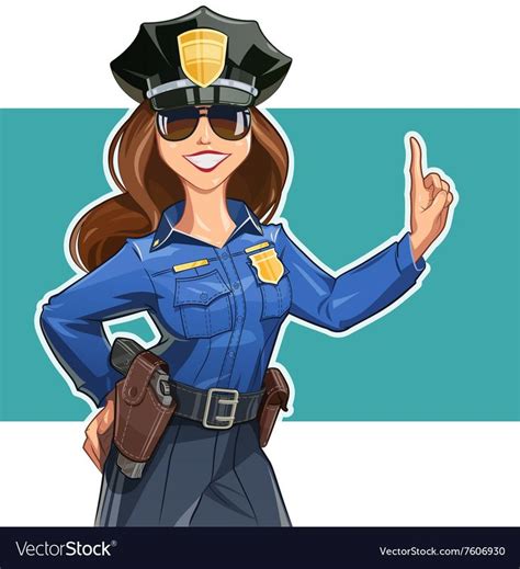 Beautiful Girl Police Officer Royalty Free Vector Image Police