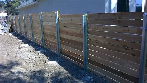 6′ Tall Horizontal 1x6 Cedar Wgalvanized Steel Posts Trimmed Out One
