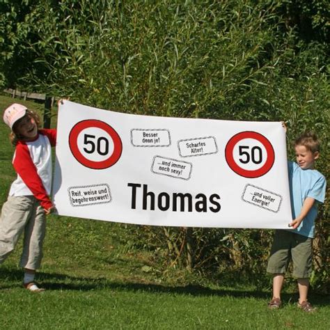 40 und wir machen ein plakat aus einem laken. XXL Banner zum Geburtstag - Achtung 50 | geschenke-online.de