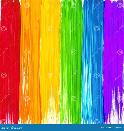 Bright Rainbow Paint Strokes Background Stock Vector Image 42248680