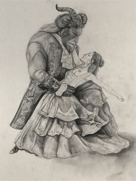 Incredible animated movies fan art ideas has changed the perception of people. Beauty and the beast pencil sketch | Desenhos de pessoas ...